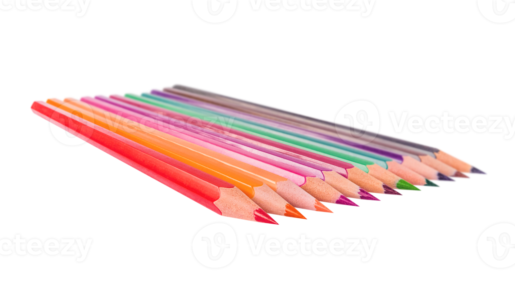 Color pencils set isolated on transparent background. Stock photo png