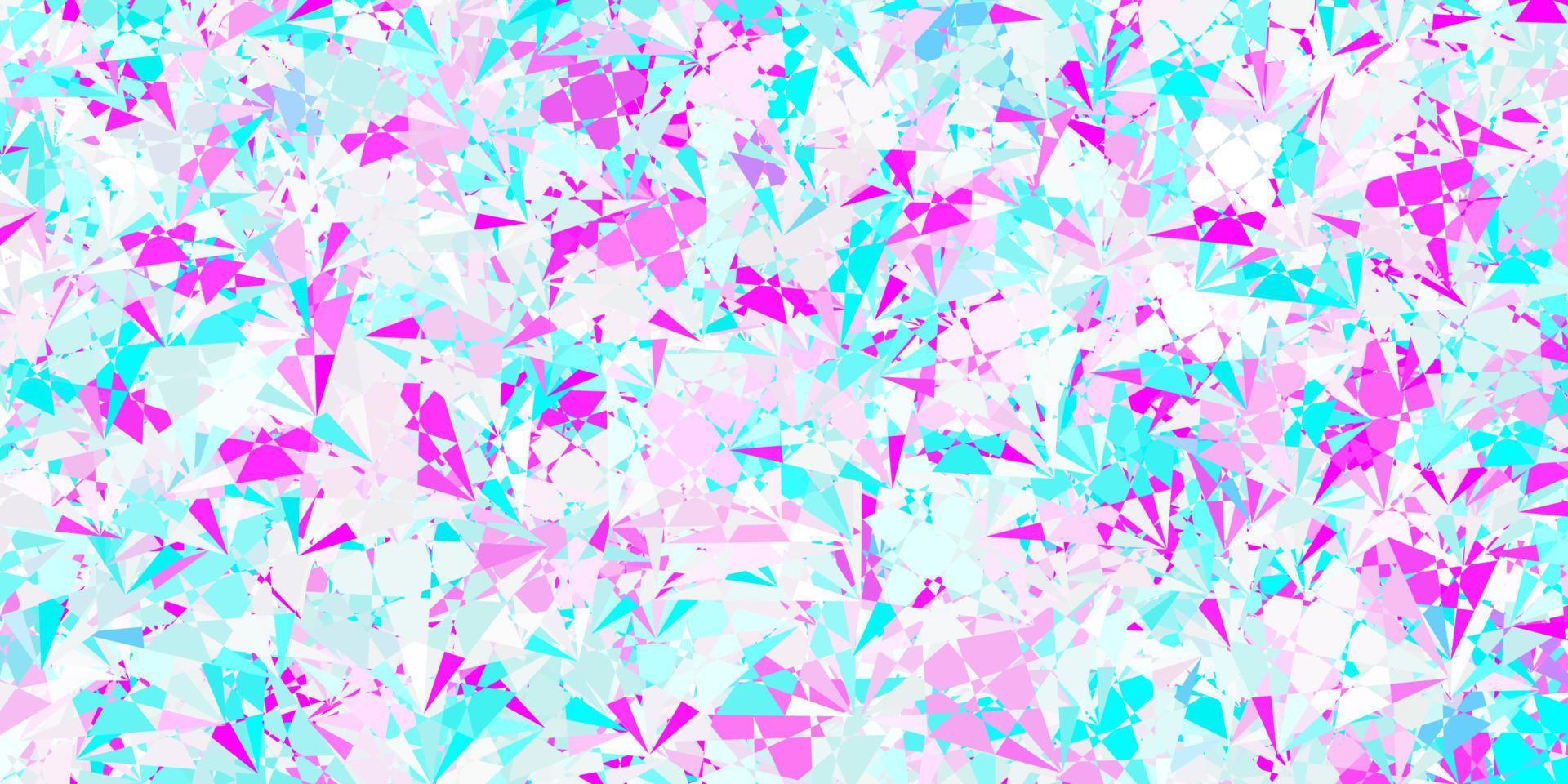 Fondo de vector rosa claro, azul con triángulos.