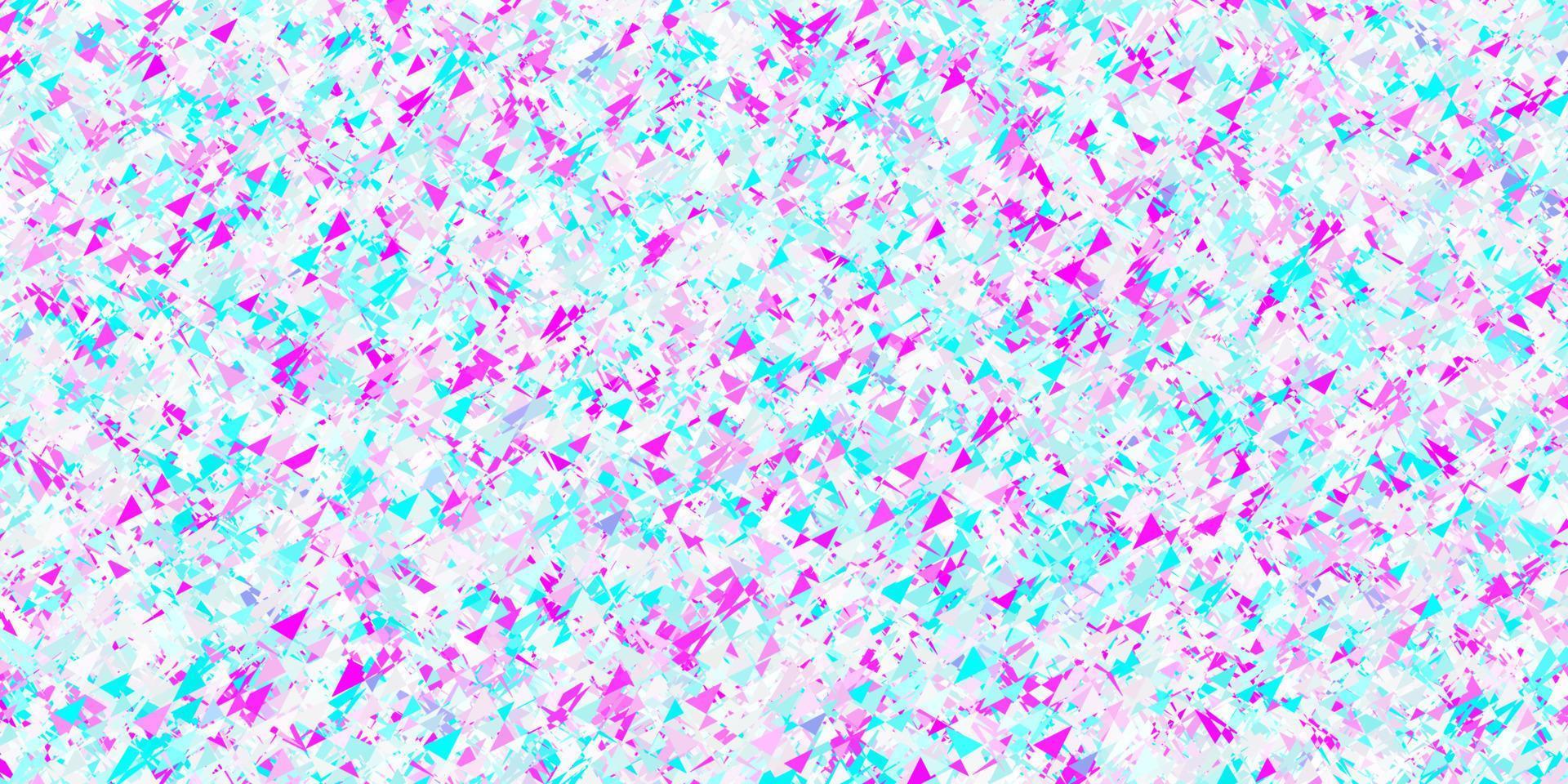 Light pink, blue vector texture with random triangles.