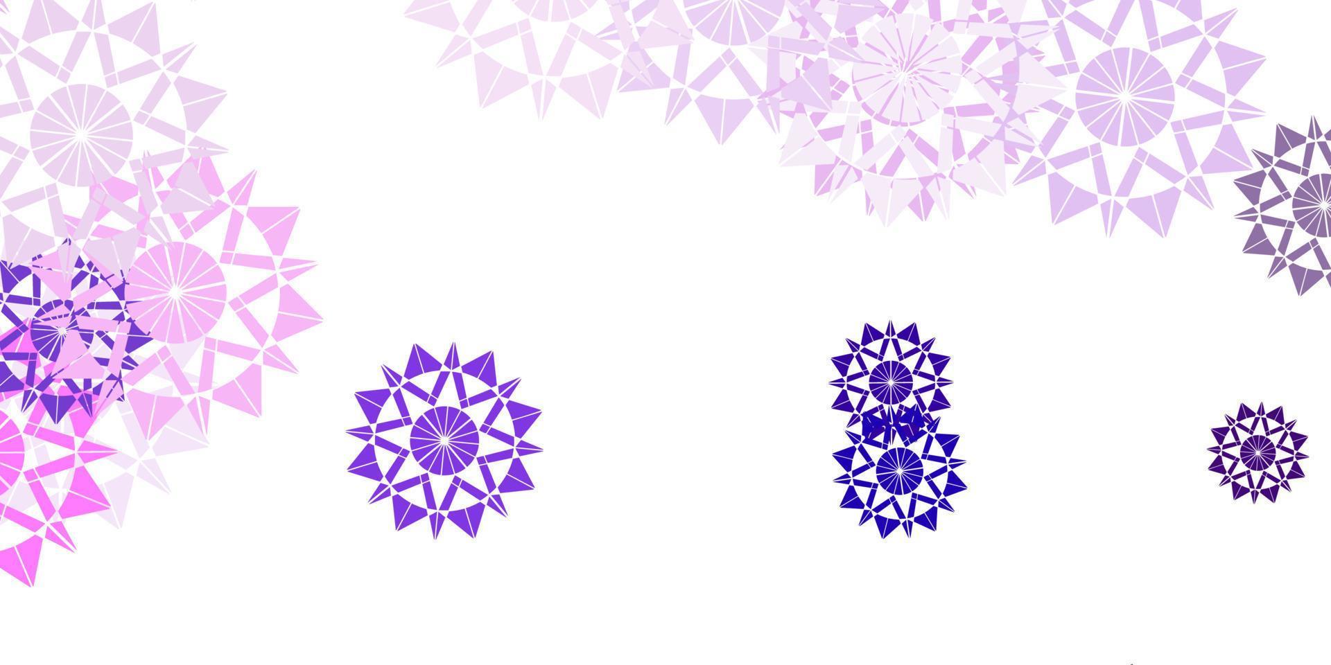 Light purple, pink vector background with christmas snowflakes.