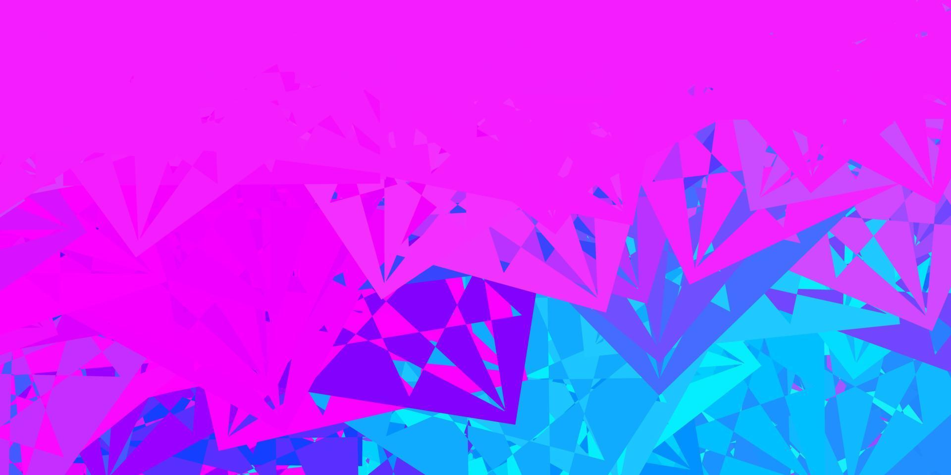 plantilla de vector rosa claro, azul con formas triangulares.