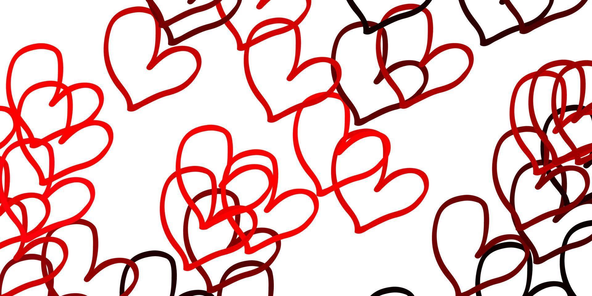 Light Pink, Red vector backdrop with sweet hearts.