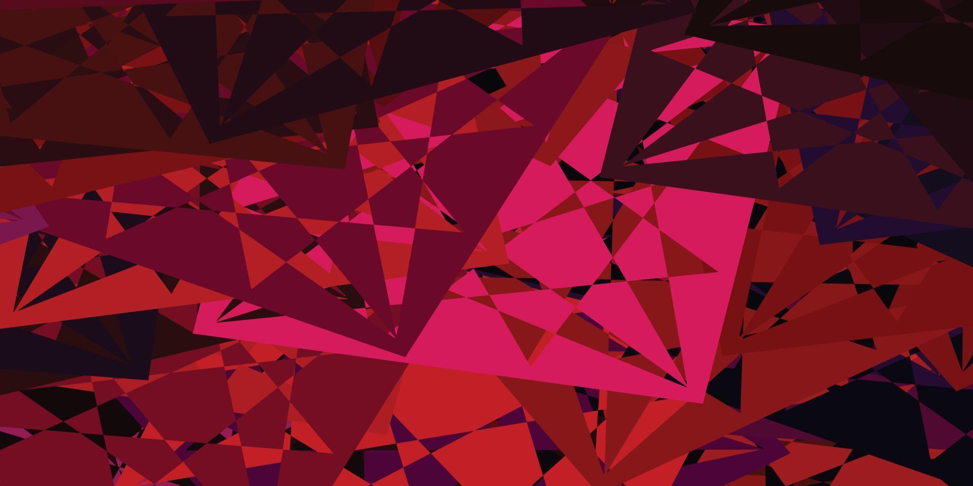 Dark Pink, Red vector pattern with polygonal shapes.