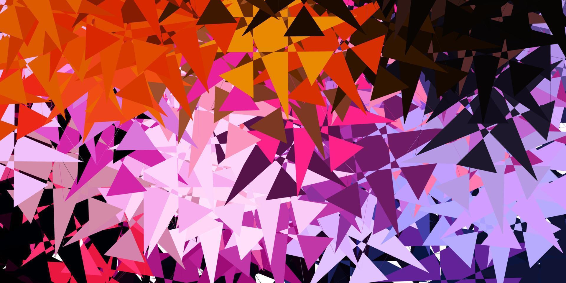 Dark Pink, Yellow vector backdrop with triangles, lines.