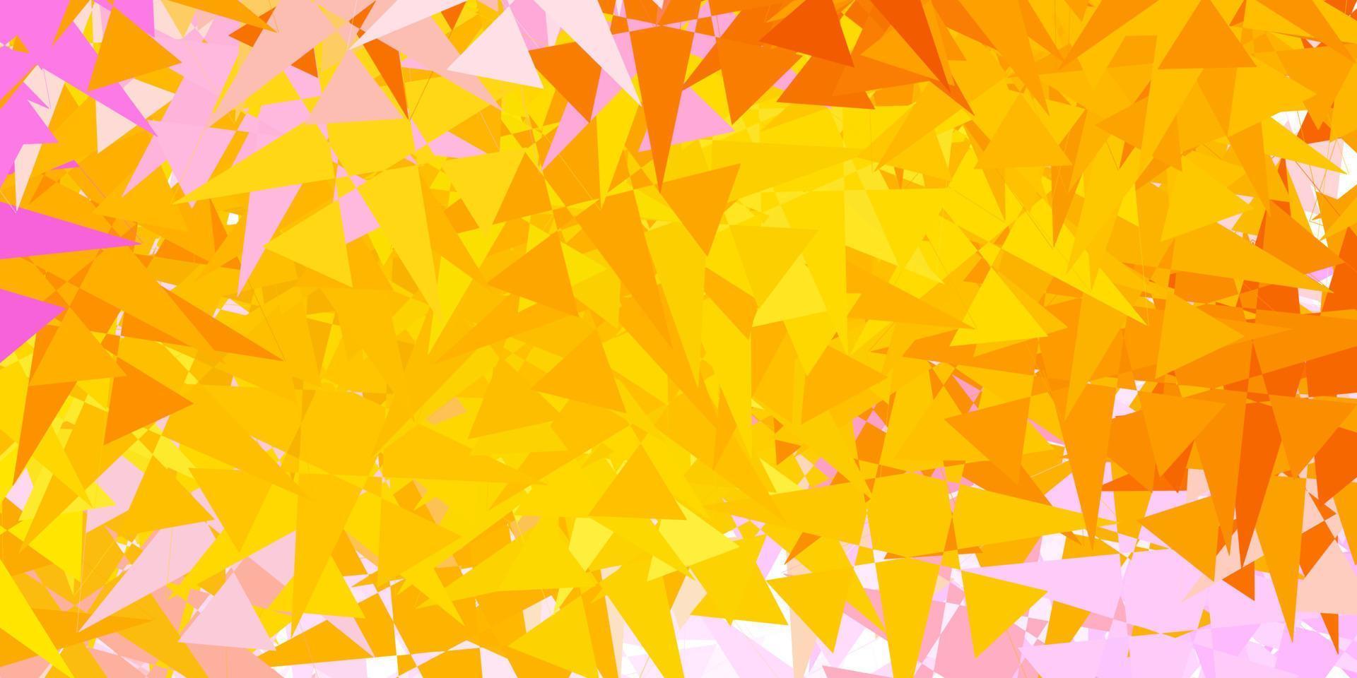 Light Pink, Yellow vector background with polygonal forms.