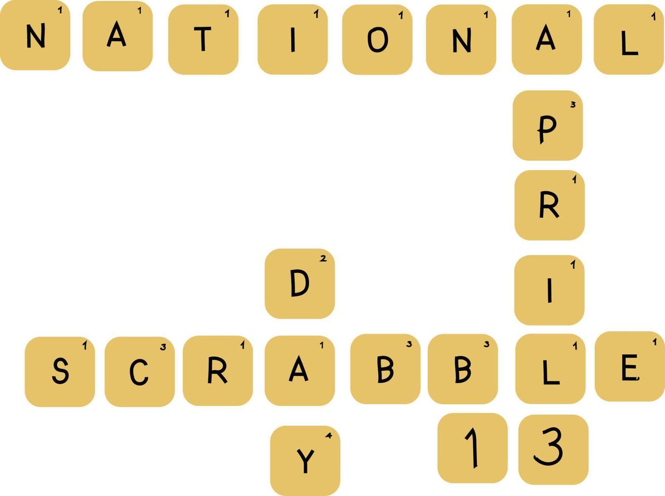 National Scrabble Day Vector illustration.