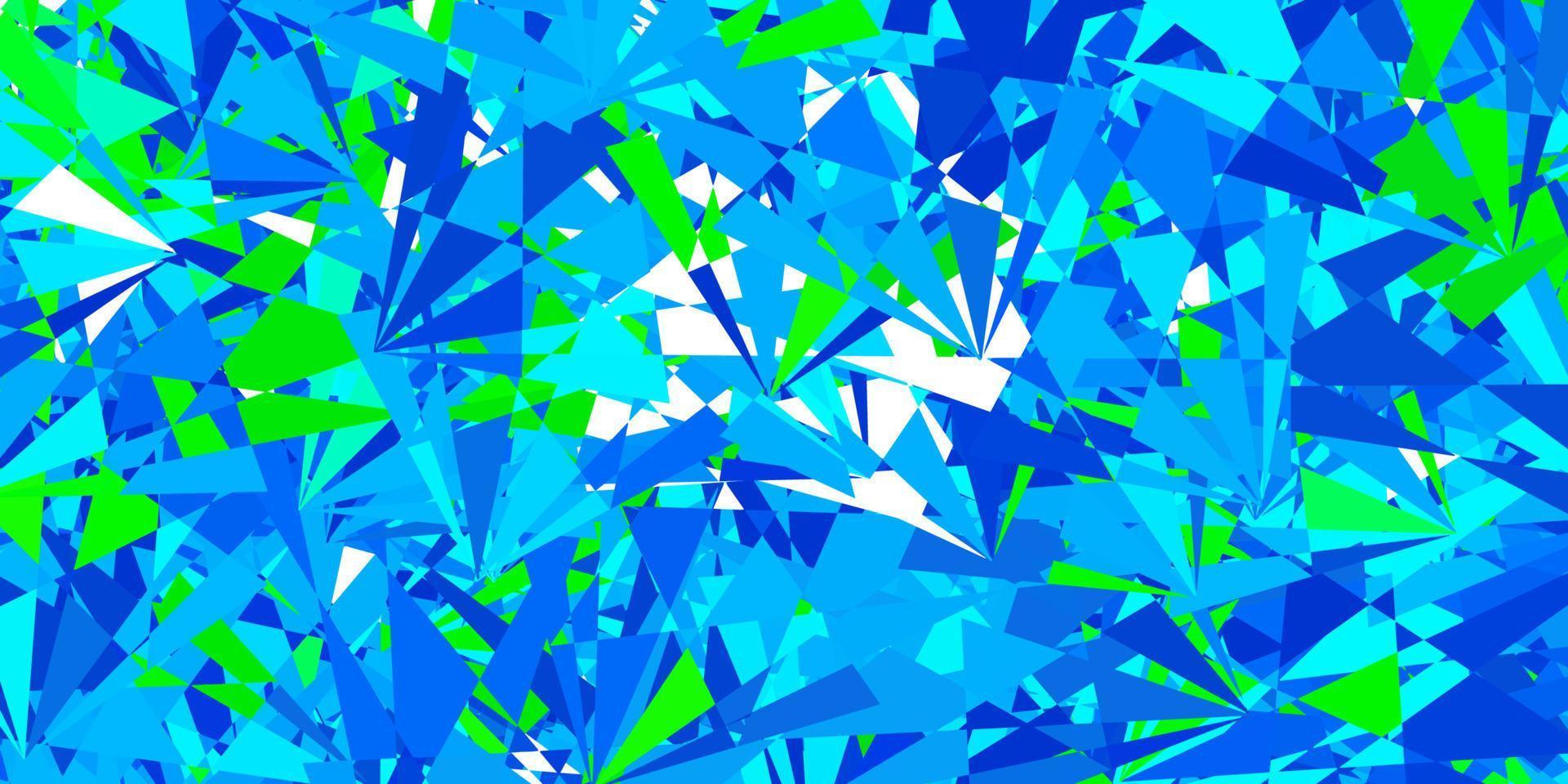 Dark blue, green vector background with polygonal forms.