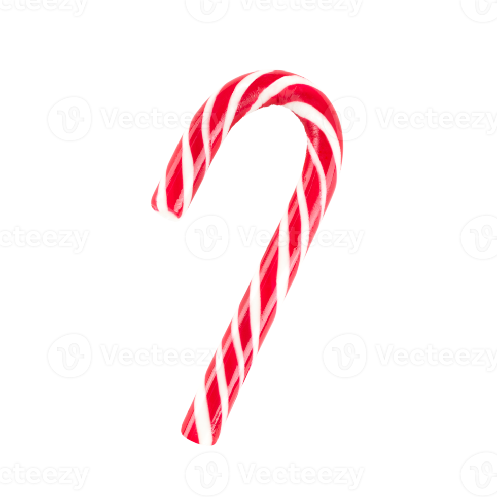 Christmas striped candy cane isolated on transparent background. stock photo png