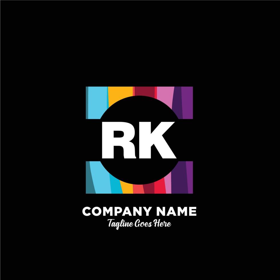 RK initial logo With Colorful template vector. vector
