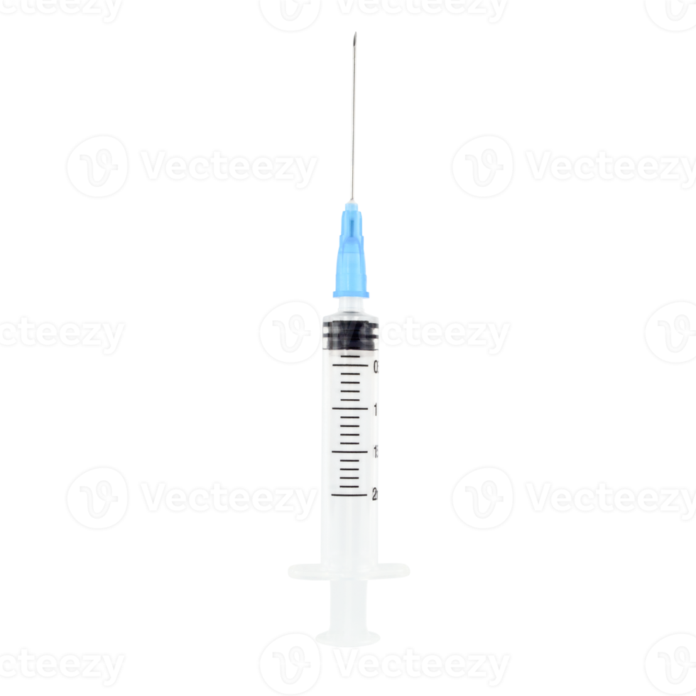 Single use syringe isolated on transparent background. Stock photo png