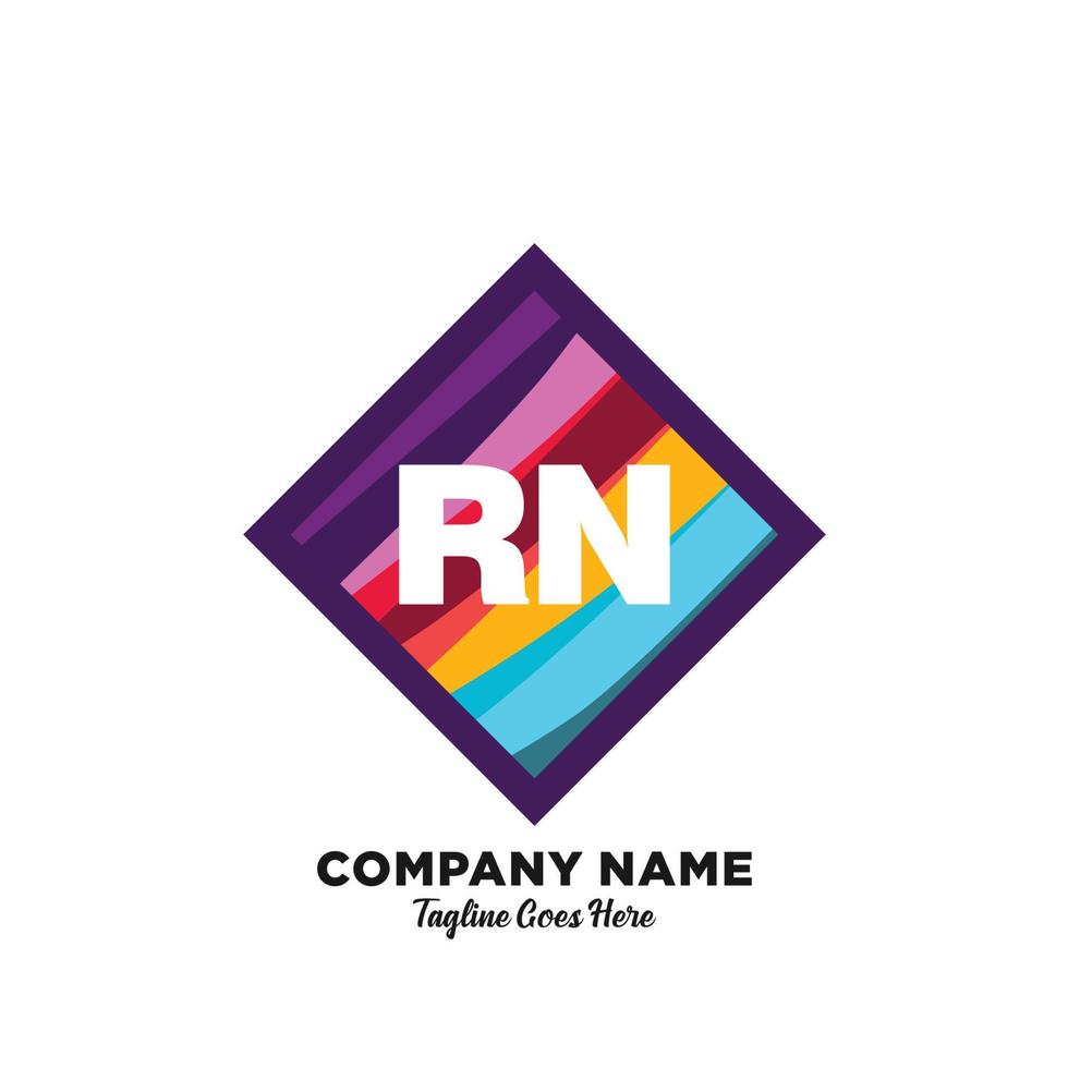 RN initial logo With Colorful template vector. vector