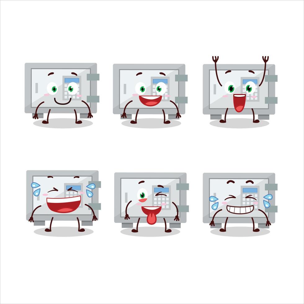 dibujos animados personaje de digital seguro caja con sonrisa expresión vector