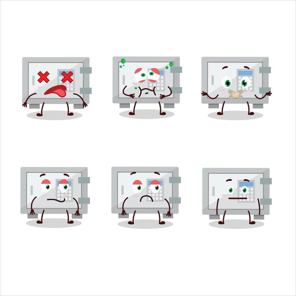 Digital safe box cartoon character with nope expression vector