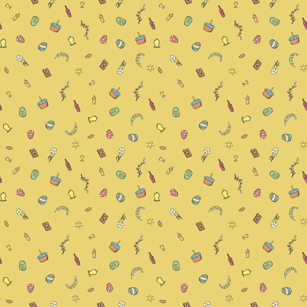 Easter pattern. Seamless pattern with easter icons. Easter background vector