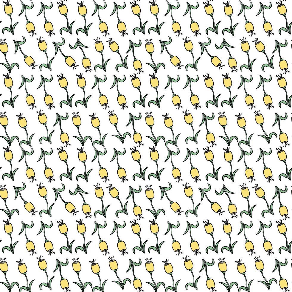 Seamless floral pattern. Doodle floral background. Spring pattern vector