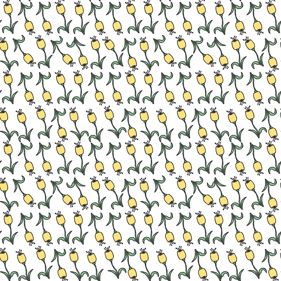 Seamless floral pattern. Doodle floral background. Spring pattern vector