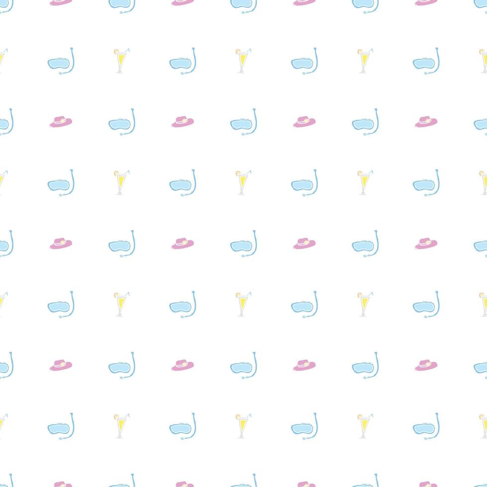 Summer seamless pattern. travel background. Travel vacation set of icons, journey and trip background. Doodle summer icons vector