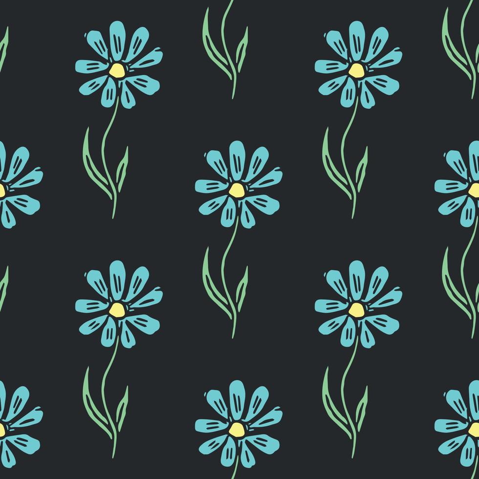 Seamless floral pattern. Doodle floral background. Spring pattern vector