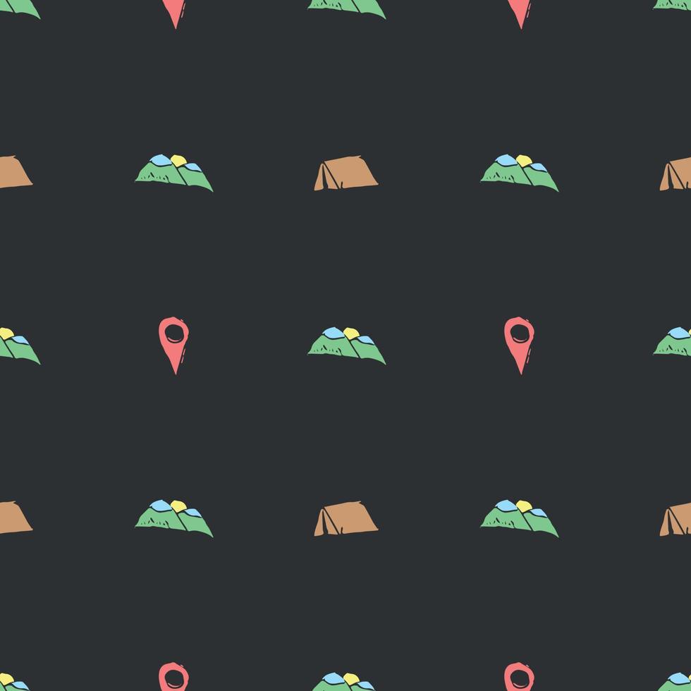 Summer seamless pattern. travel background. Travel vacation set of icons, journey and trip background. Doodle summer icons vector