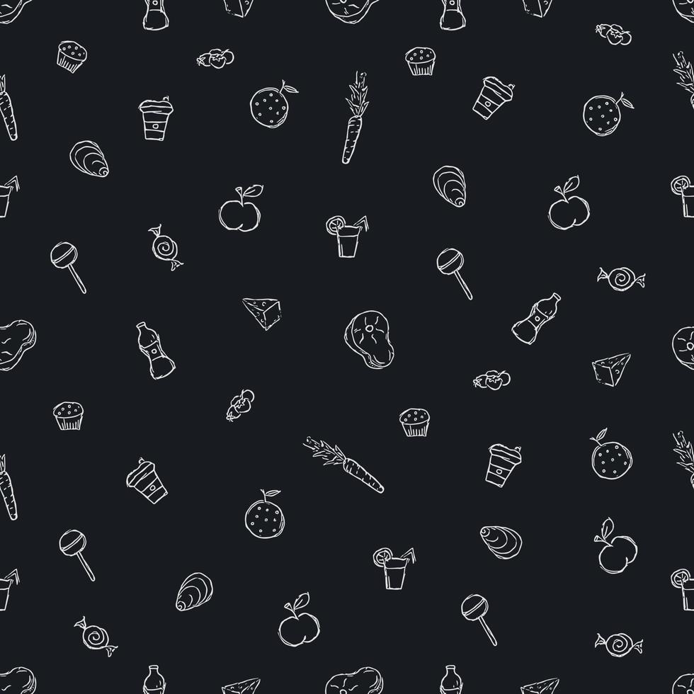 Seamless food pattern.Doodle food background vector