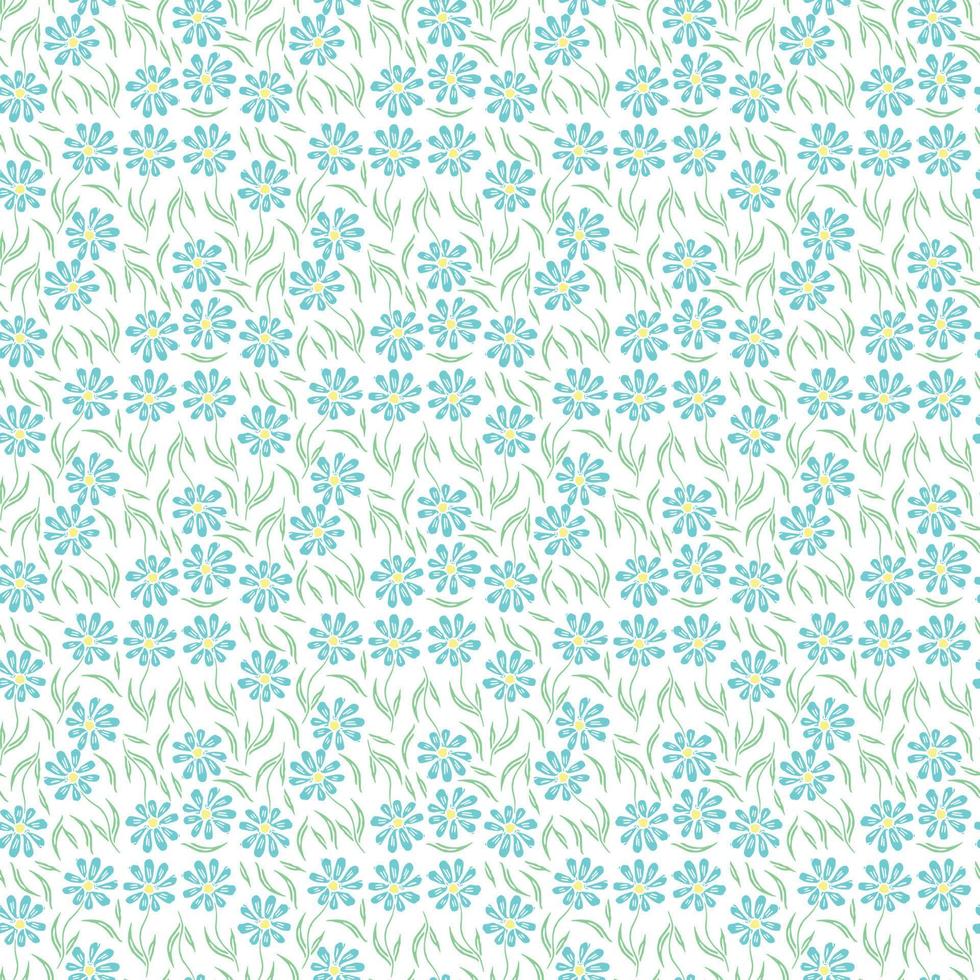 Seamless floral pattern. Doodle floral background. Spring pattern vector