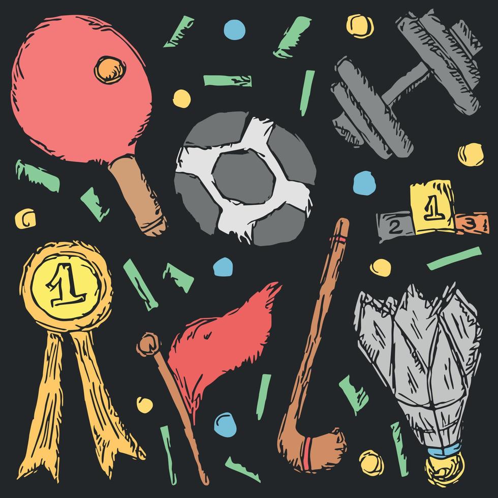 sports icons. Doodle vector sport illustration
