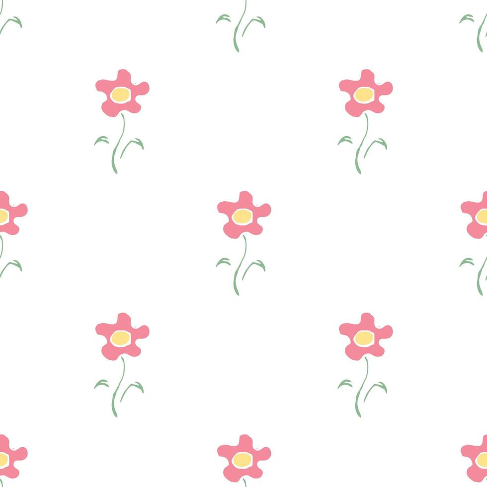 Seamless floral pattern. Doodle floral background. Spring pattern vector