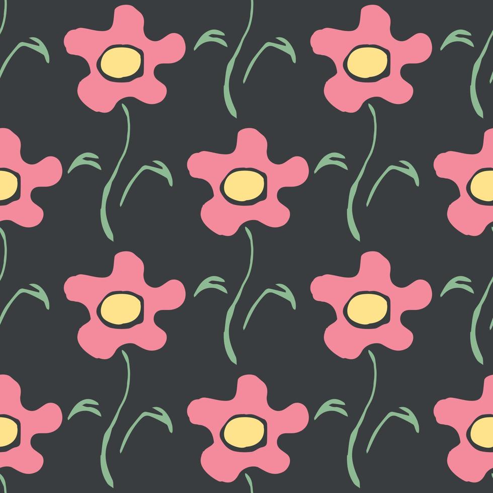 Seamless floral pattern. Doodle floral background. Spring pattern vector