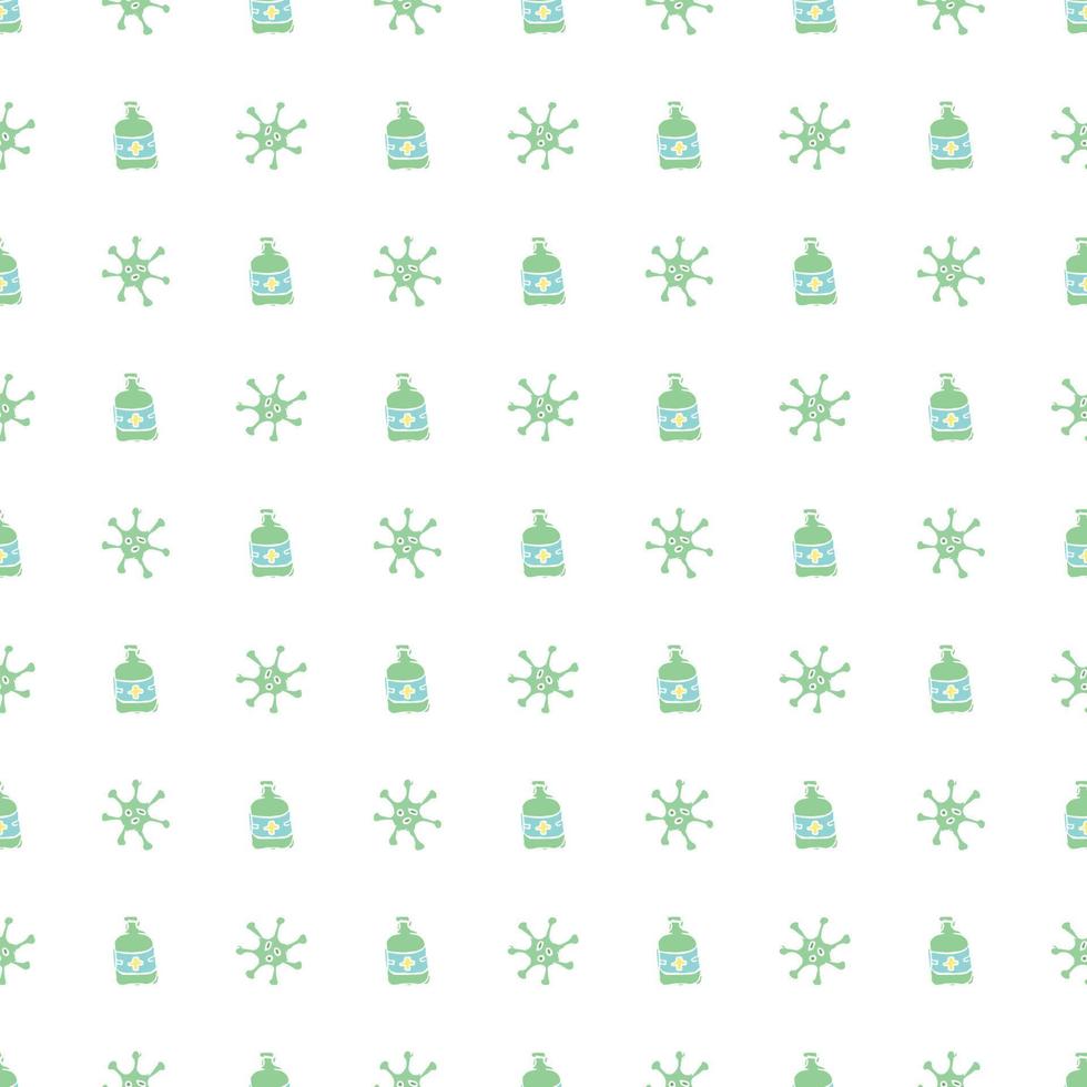 seamless medicine pattern. Doodle vector background with medicine icons