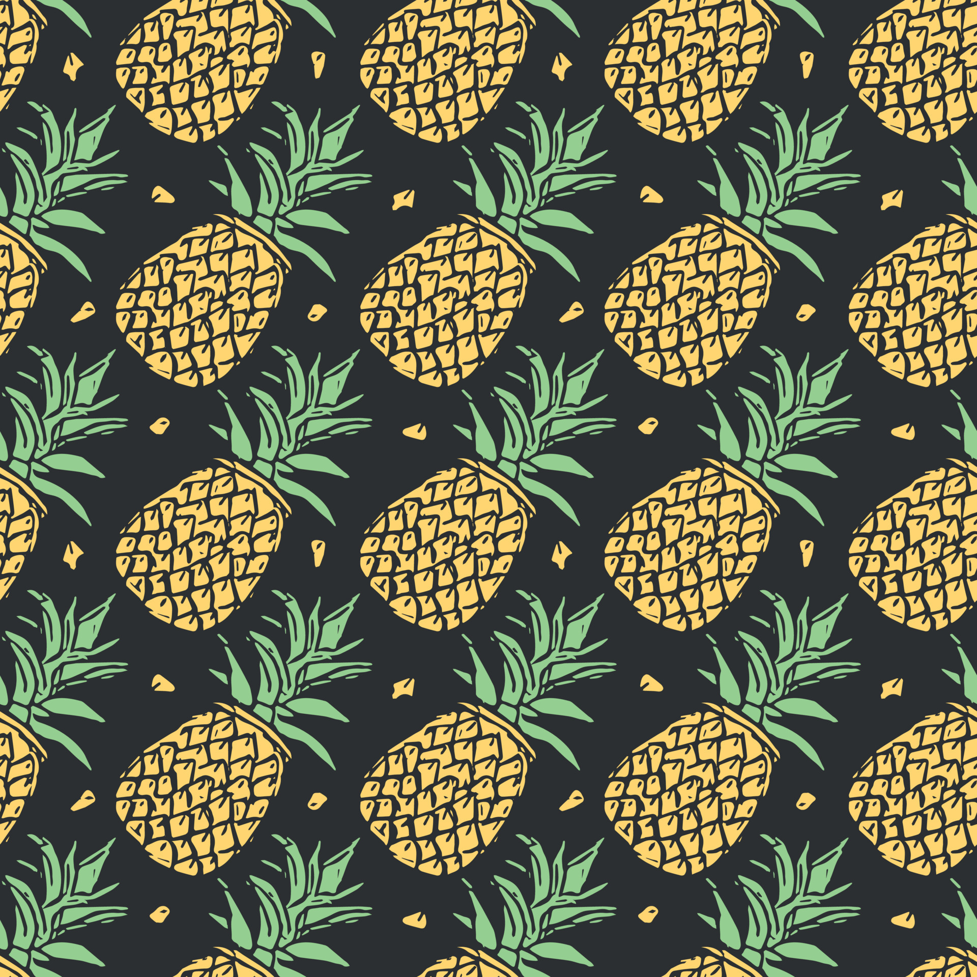 seamless-pineapple-pattern-doodle-vector-with-ananas-vintage