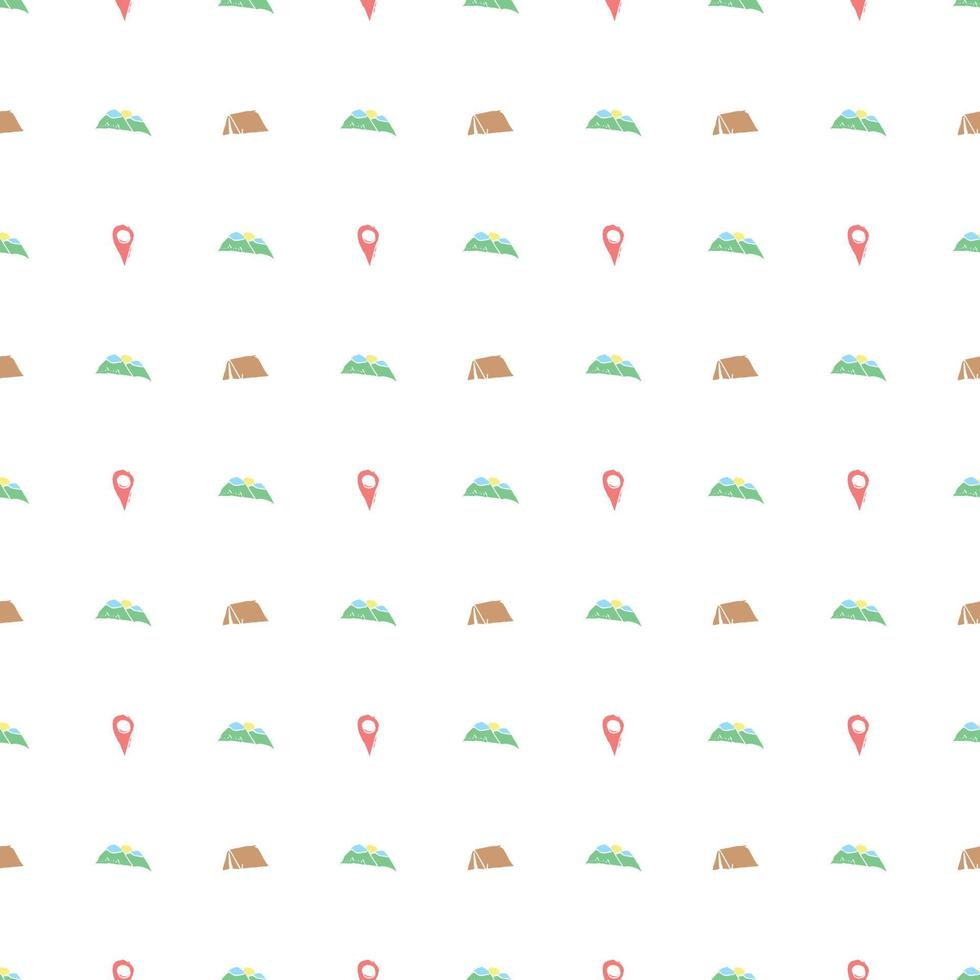 Summer seamless pattern. travel background. Travel vacation set of icons, journey and trip background. Doodle summer icons vector