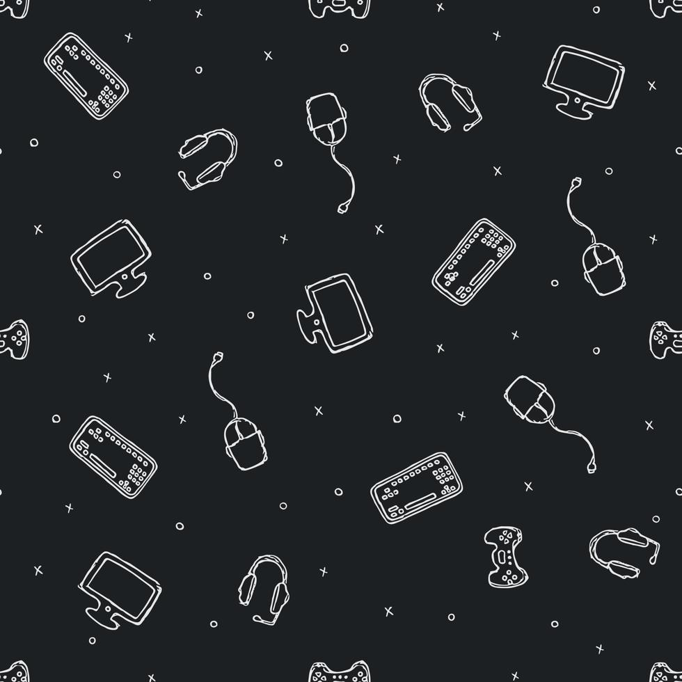 Seamless gaming pattern. Doodle background with gaming icons 22879313 ...