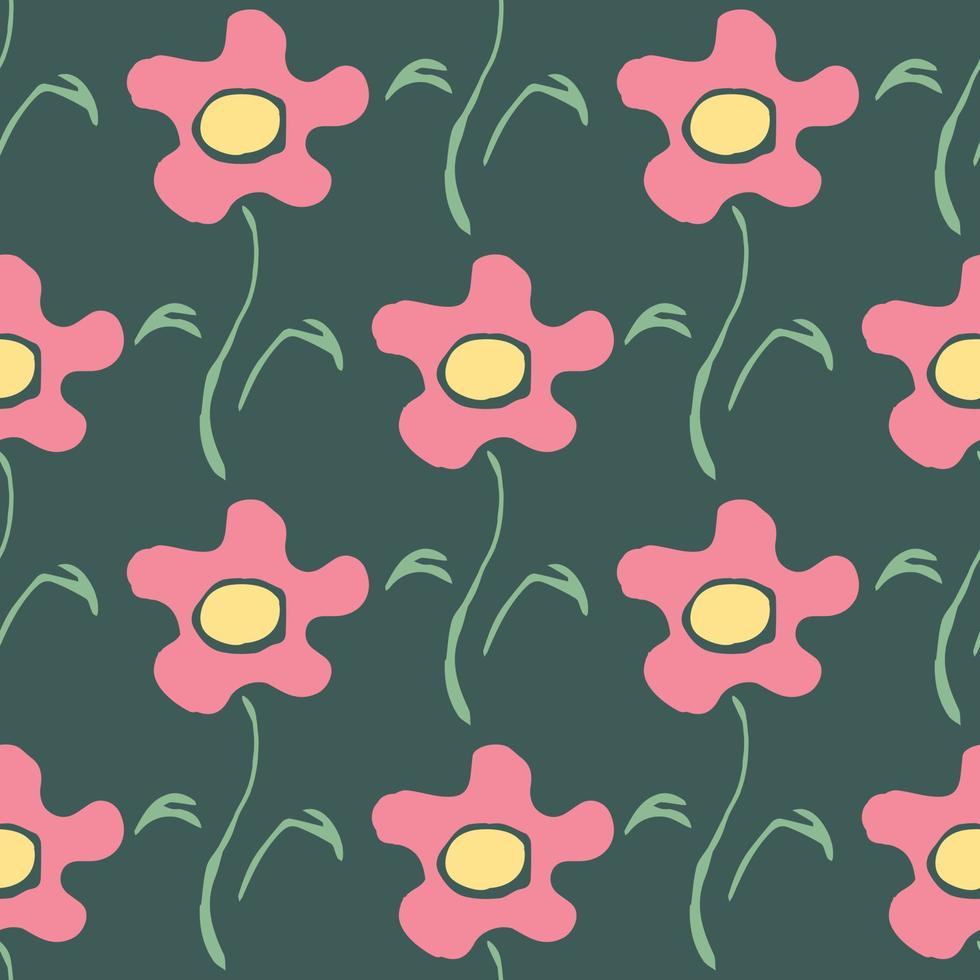 Seamless floral pattern. Doodle floral background. Spring pattern vector