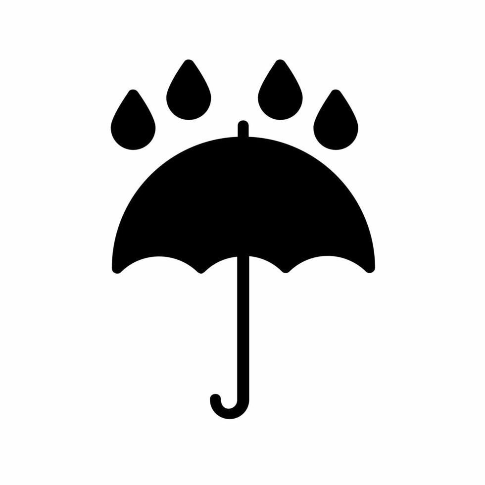 Umbrella and water drop icon vector simple illustration.