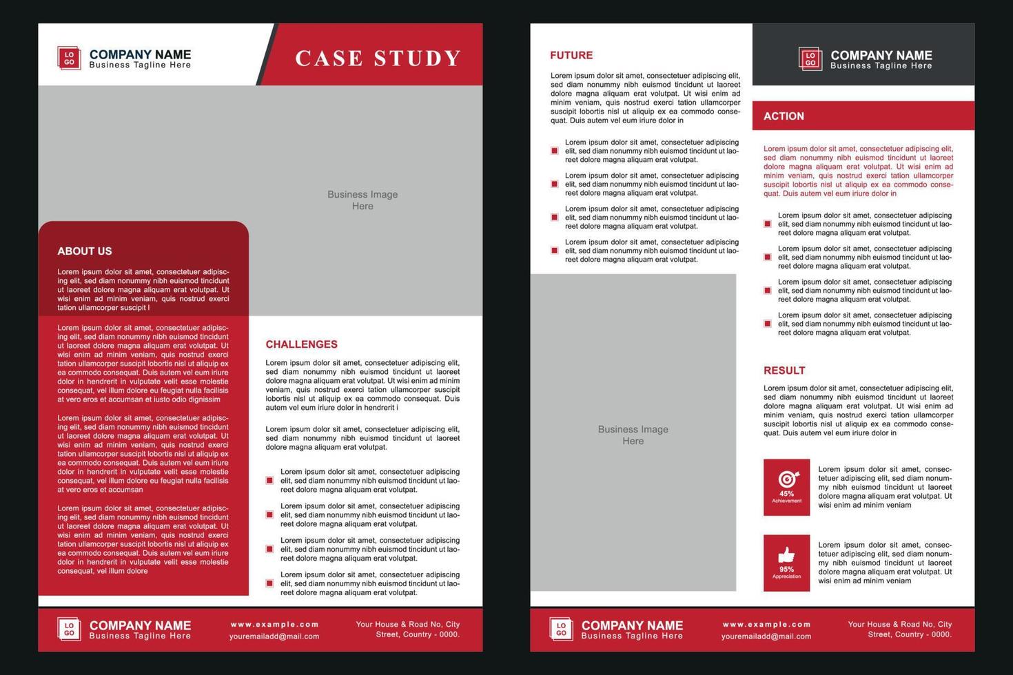 Modern Case Study Template Design for Your Business. vector