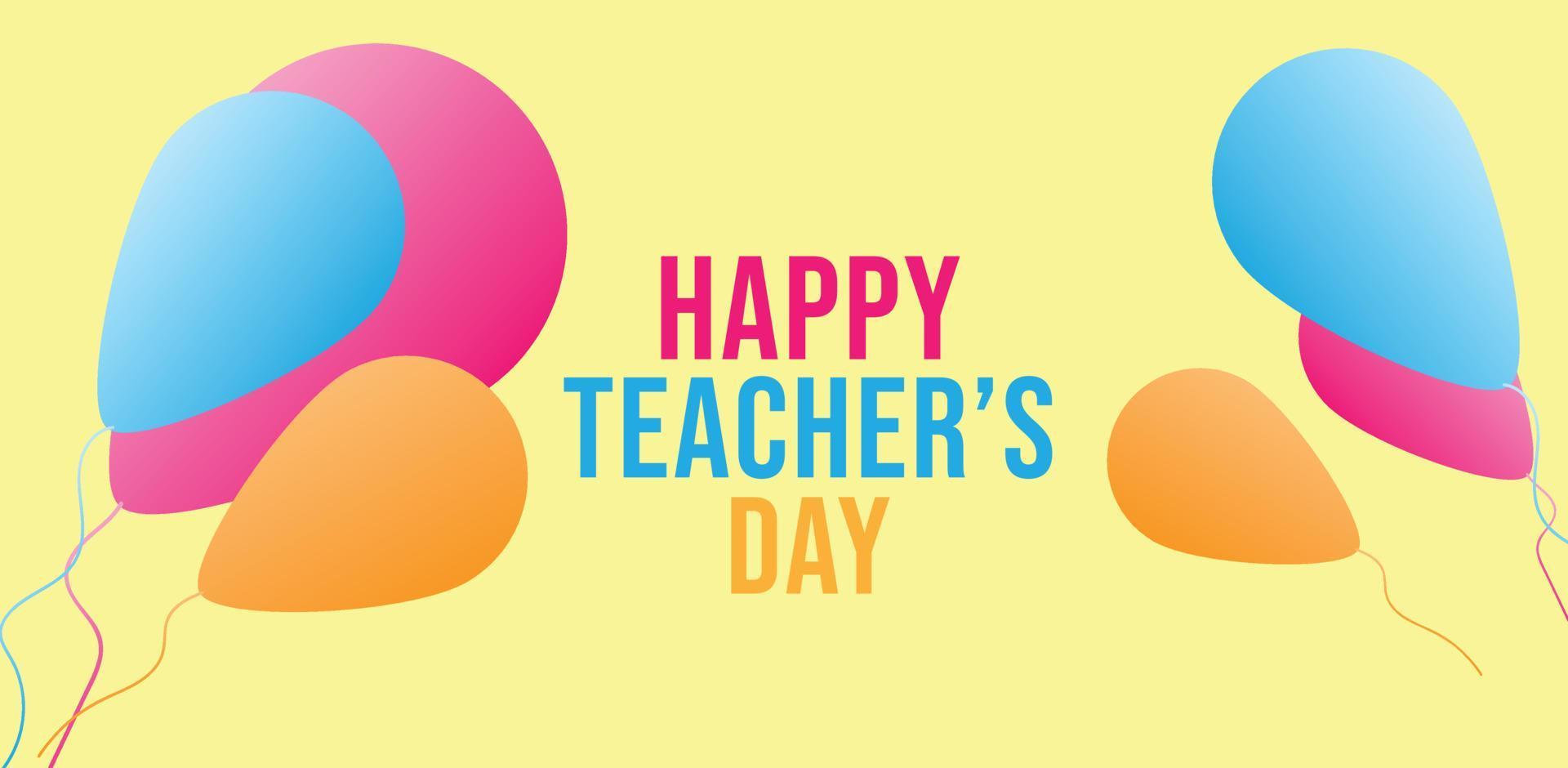Happy Teacher's day. Template for background, banner, card, poster. vector illustration.