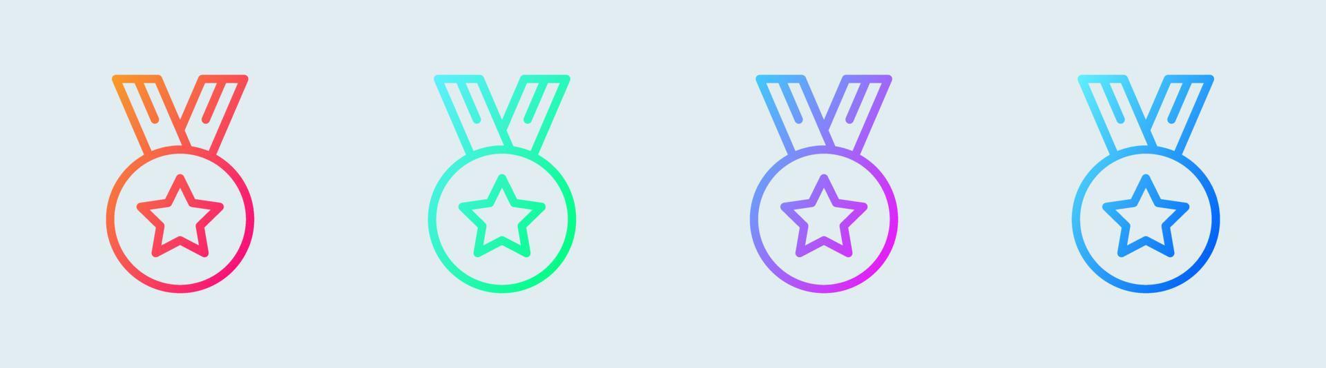 Medal line icon in gradient colors. Award signs vector illustration.
