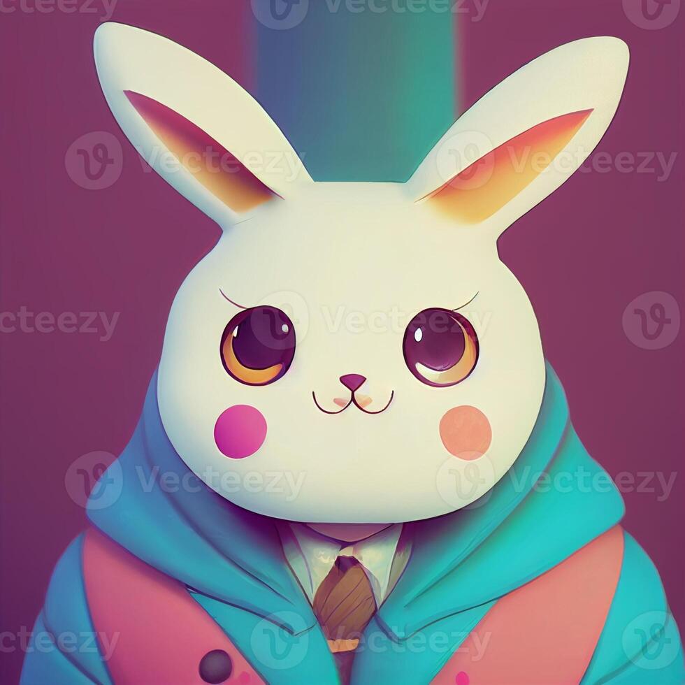 cartoon bunny wearing a suit and tie. . photo