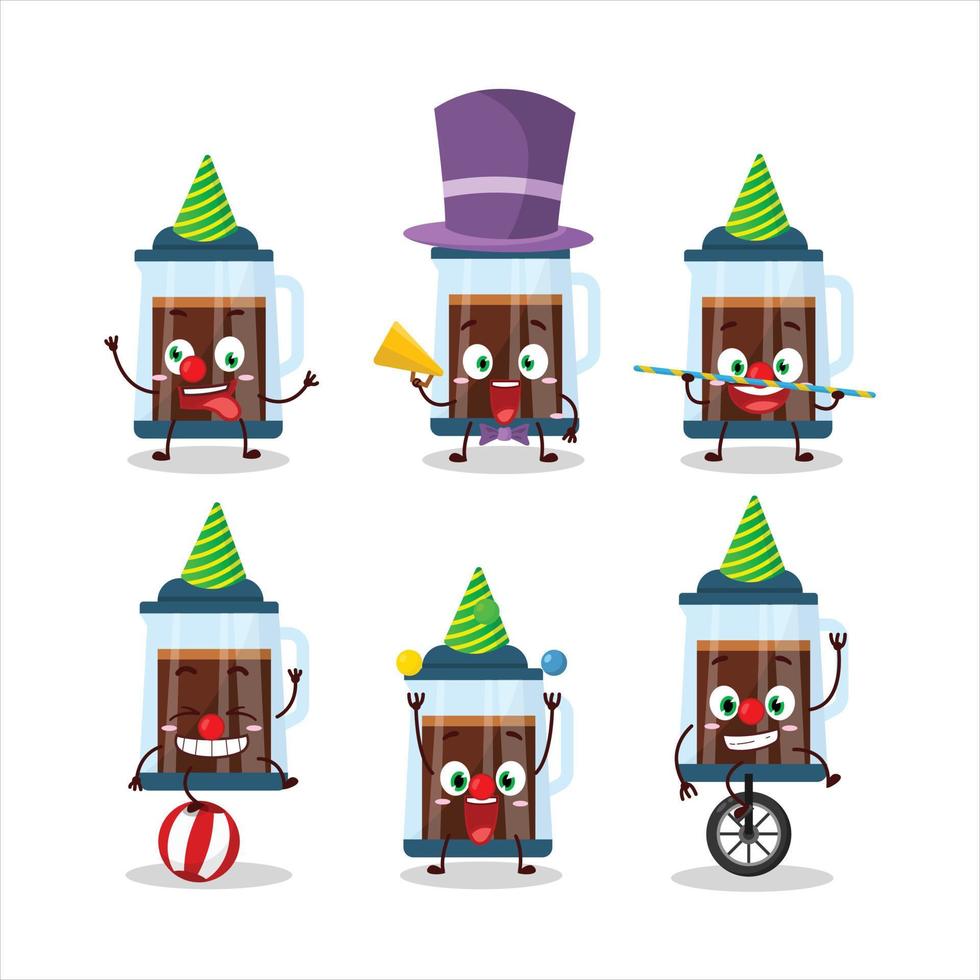 Cartoon character of french press with various circus shows vector
