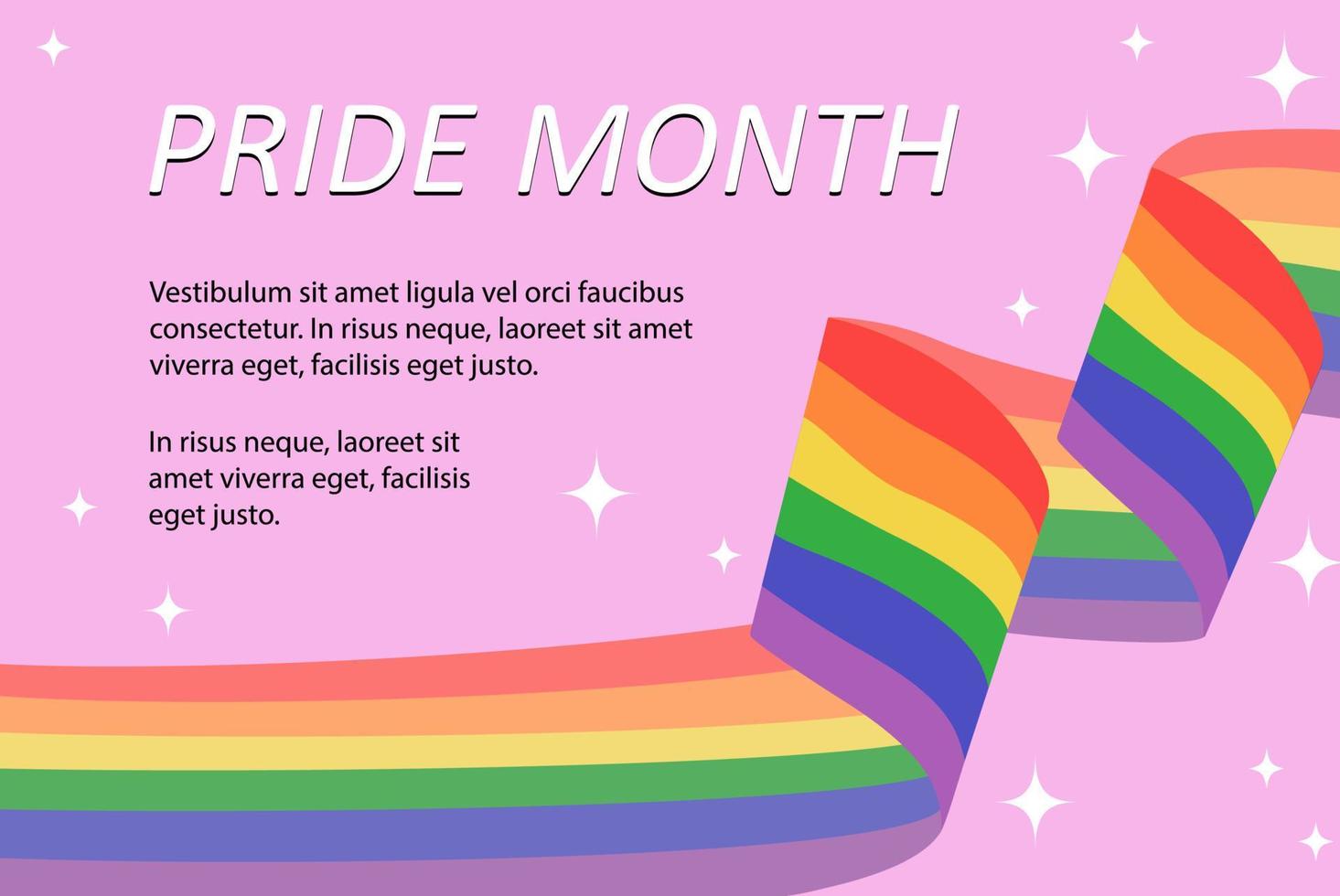 Pride month lgbt rainbow background vector illustration