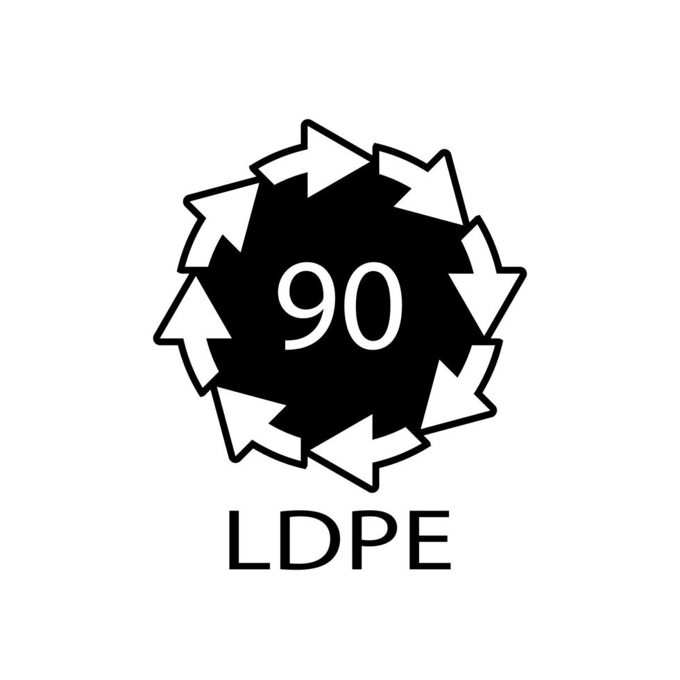 Composites recycling symbol LDPE 90. Vector illustration