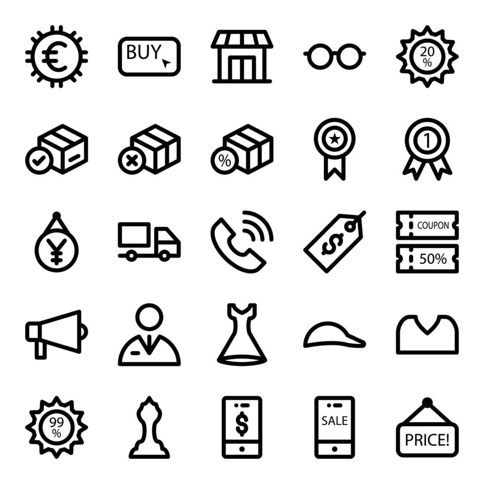 Outline icons for Shopping and ecommerce. vector