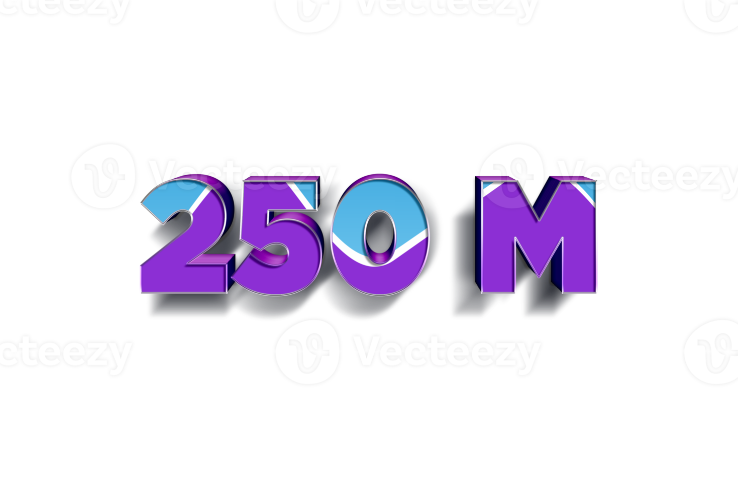 250 Million  subscribers celebration greeting banner with Blue Purple Design png