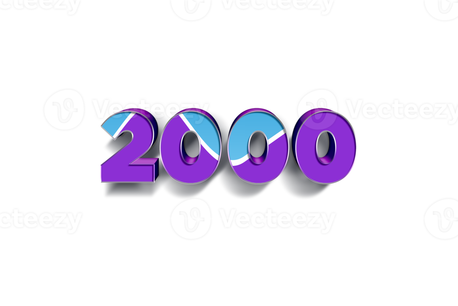 2000 subscribers celebration greeting banner with Blue Purple Design png