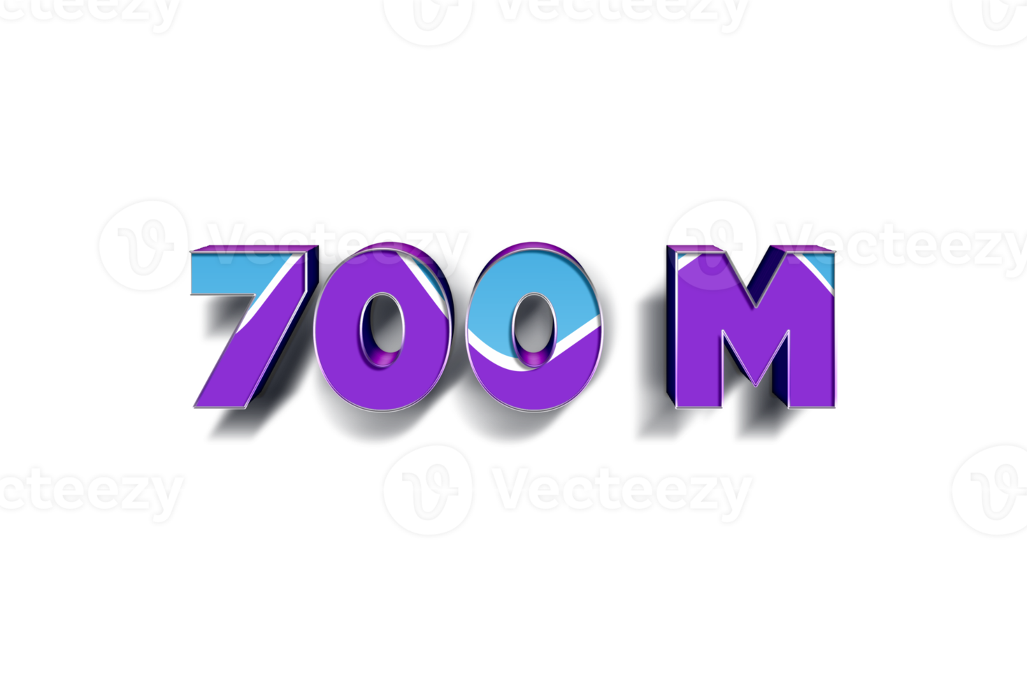 700 Million  subscribers celebration greeting banner with Blue Purple Design png