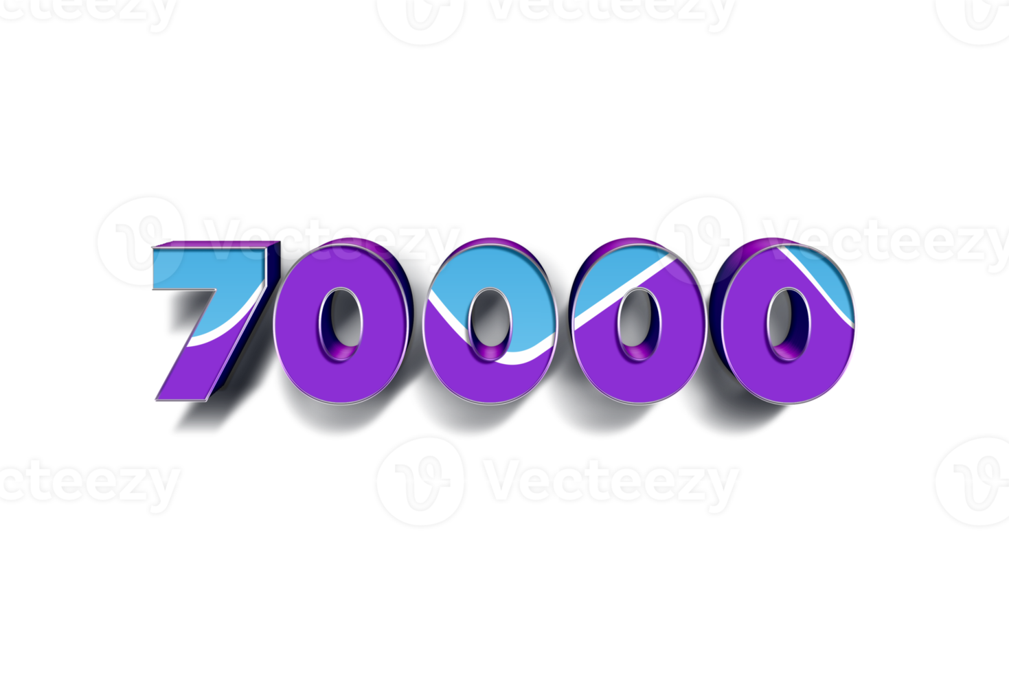 70000 subscribers celebration greeting banner with Blue Purple Design png