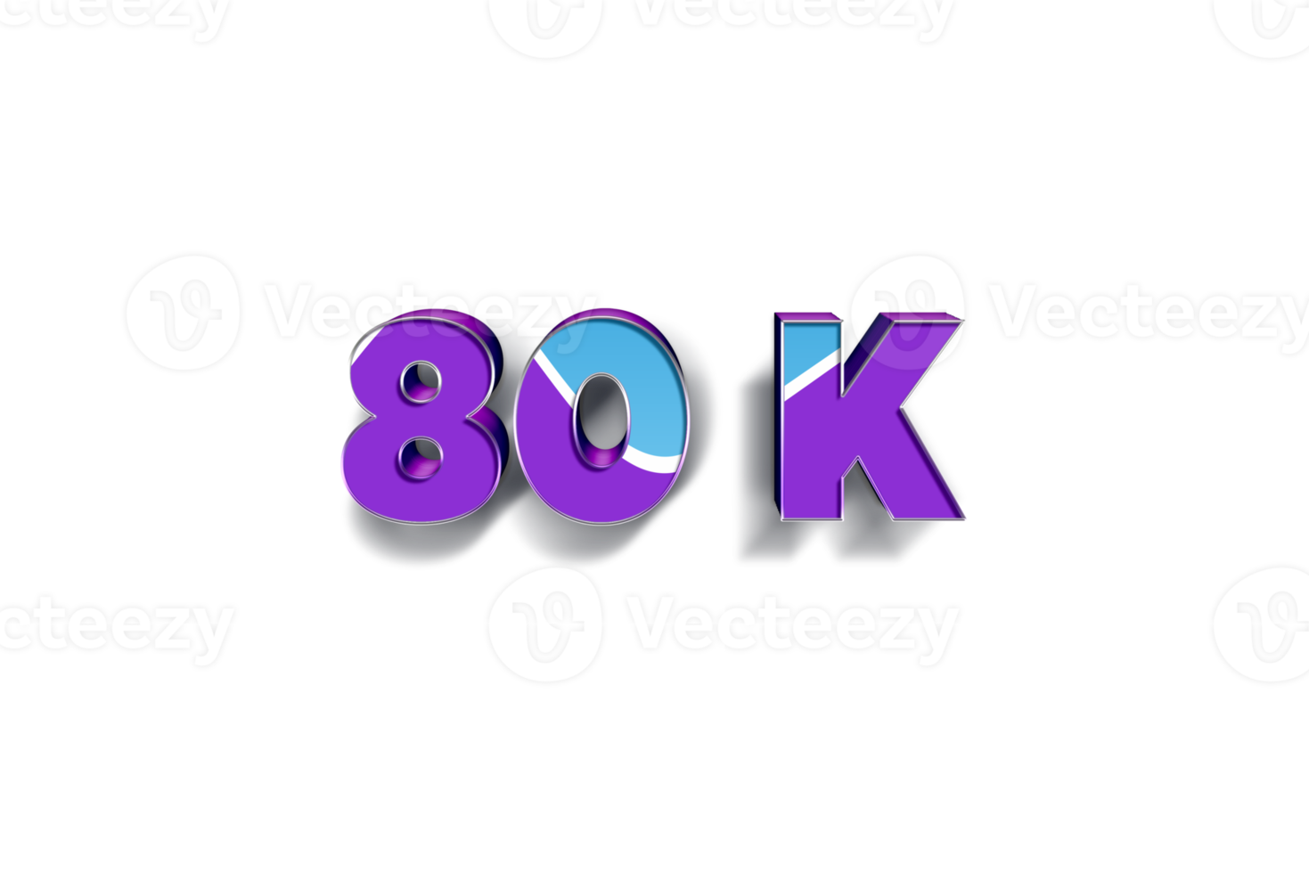 80 K  subscribers celebration greeting banner with Blue Purple Design png