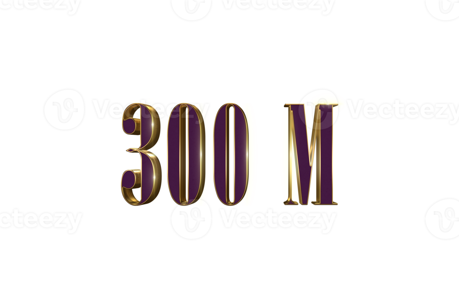 300 Million  subscribers celebration greeting banner with Luxury Design png