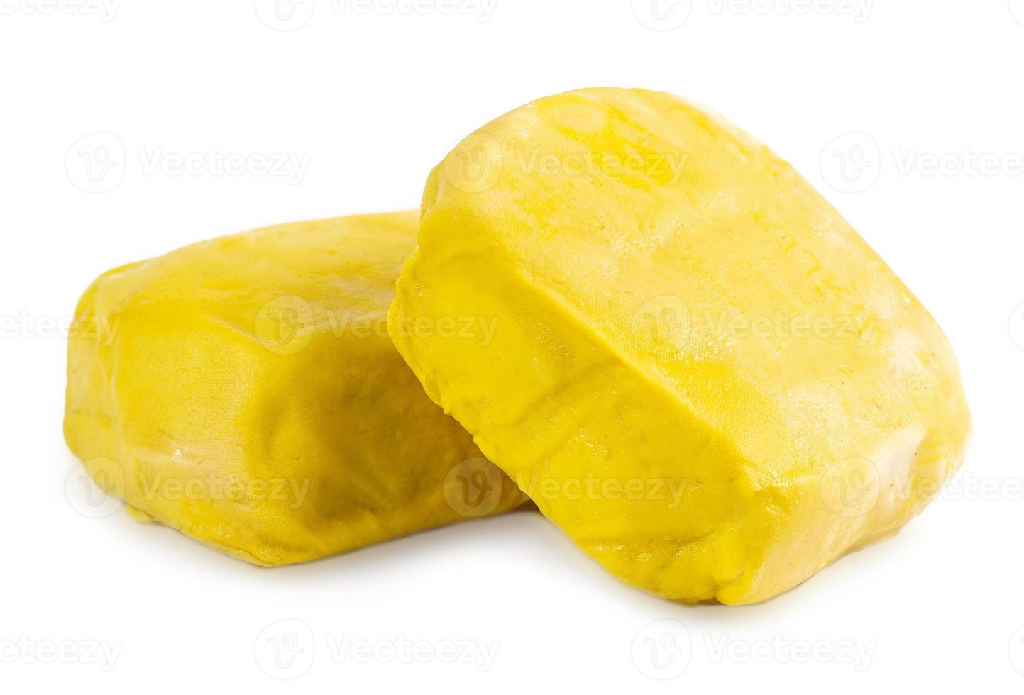yellow tofu isolated on white background. soft yellow tofu isolated on white background. fresh yellow tofu isolated on white background photo