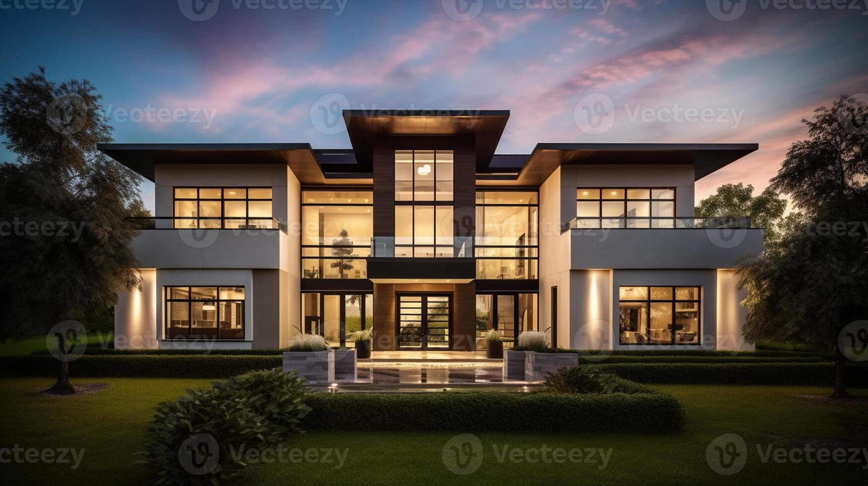 3d modern luxury real estate house for sale and rent , luxury property concept, photo